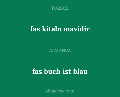 fas buch ist blau - fas kitabı mavidir