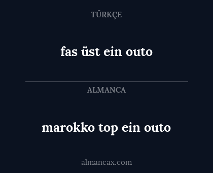 marokko top ein outo - fas üst ein outo