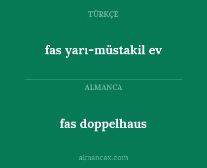 fas doppelhaus - fas yarı-müstakil ev