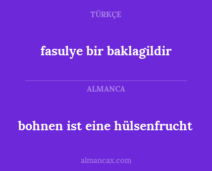 bohnen ist eine hülsenfrucht - fasulye bir baklagildir