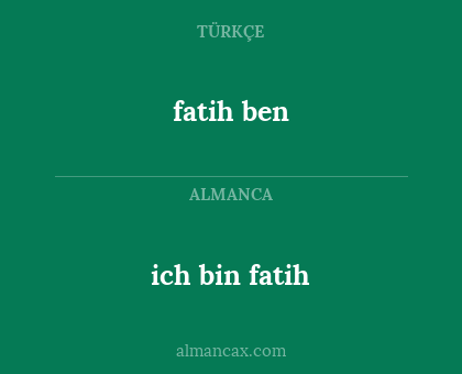 fatih ben - ich bin fatih