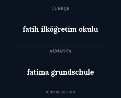 fatih ilköğretim okulu - fatima grundschule