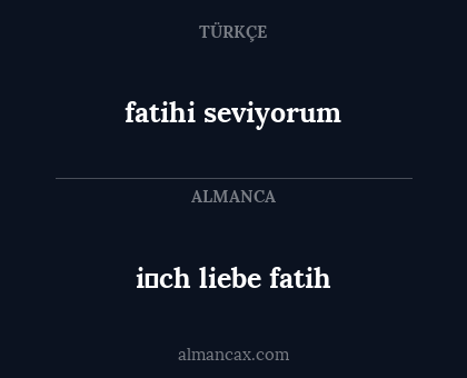 fatihi seviyorum - i̇ch liebe fatih