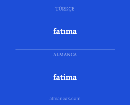 fatima - fatıma