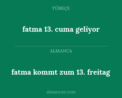 fatma 13. cuma geliyor - fatma kommt zum 13. freitag