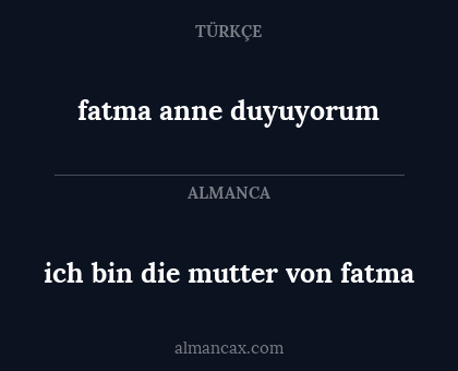 fatma anne duyuyorum - ich bin die mutter von fatma