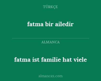 fatma ist familie hat viele - fatma bir ailedir