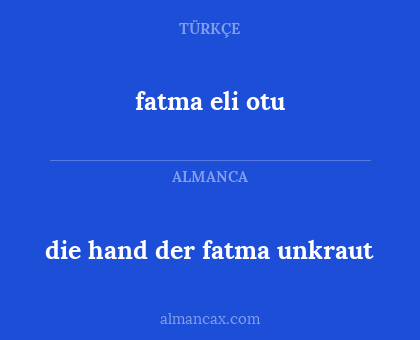 die hand der fatma unkraut - fatma eli otu