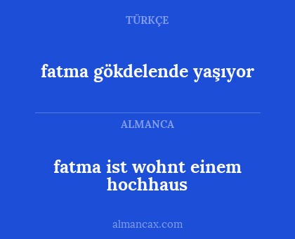 fatma ist wohnt einem hochhaus - fatma gökdelende yaşıyor