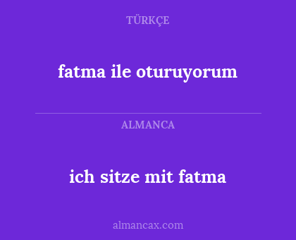 ich sitze mit fatma - fatma ile oturuyorum