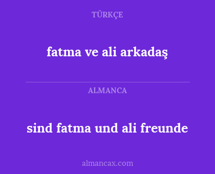 fatma ve ali arkadaş - sind fatma und ali freunde