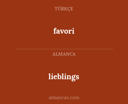 favori - lieblings