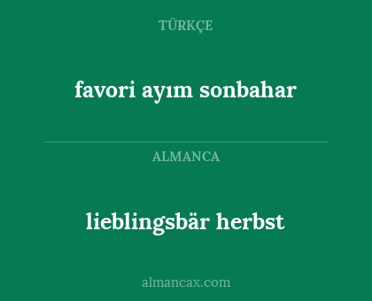 lieblingsbär herbst - favori ayım sonbahar