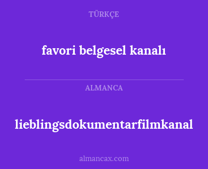 favori belgesel kanalı - lieblingsdokumentarfilmkanal