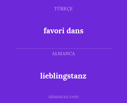 lieblingstanz - favori dans