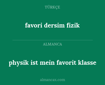 favori dersim fizik - physik ist mein favorit klasse