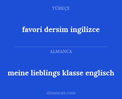 favori dersim ingilizce - meine lieblings klasse englisch