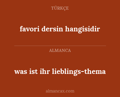 was ist ihr lieblings-thema - favori dersin hangisidir