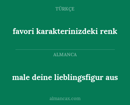 favori karakterinizdeki renk - male deine lieblingsfigur aus