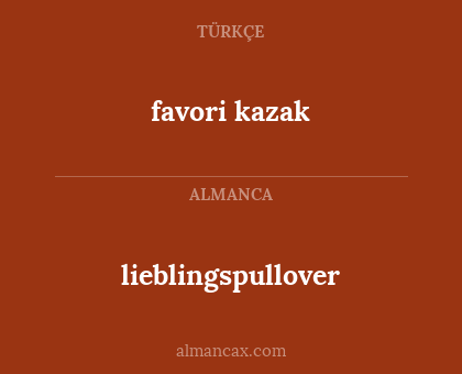 lieblingspullover - favori kazak