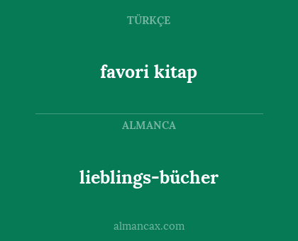 lieblings-bücher - favori kitap