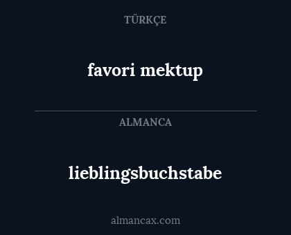 lieblingsbuchstabe - favori mektup