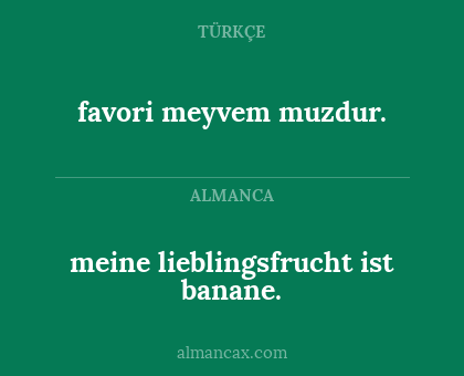 meine lieblingsfrucht ist banane. - favori meyvem muzdur.