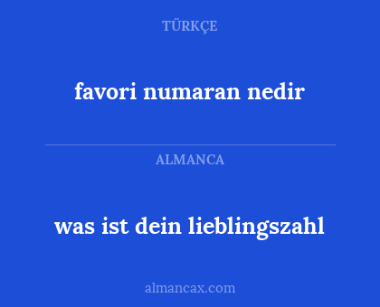 favori numaran nedir - was ist dein lieblingszahl