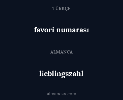 favori numarası - lieblingszahl