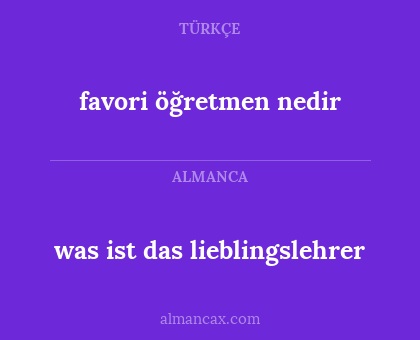 was ist das lieblingslehrer - favori öğretmen nedir