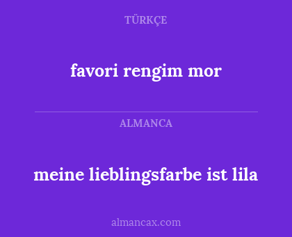 favori rengim mor - meine lieblingsfarbe ist lila