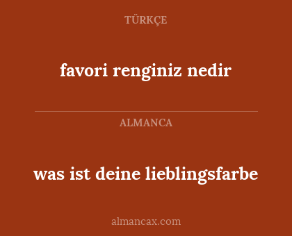 favori renginiz nedir - was ist deine lieblingsfarbe