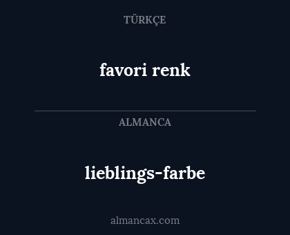 favori renk - lieblings-farbe