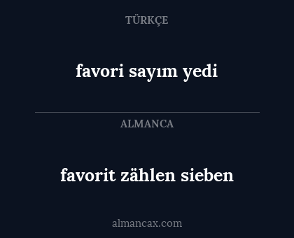 favori sayım yedi - favorit zählen sieben