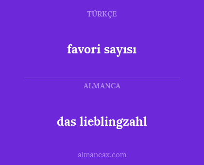 favori sayısı - das lieblingzahl