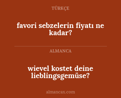 wievel kostet deine lieblingsgemüse? - favori sebzelerin fiyatı ne kadar?