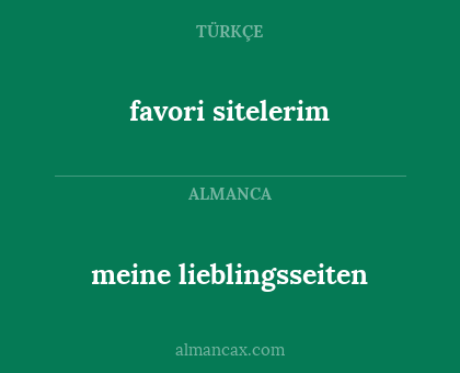 meine lieblingsseiten - favori sitelerim
