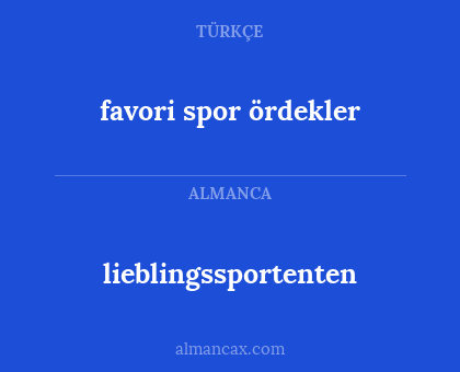 lieblingssportenten - favori spor ördekler