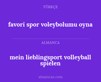 mein lieblingsport volleyball spielen - favori spor voleybolumu oyna