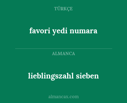 favori yedi numara - lieblingszahl sieben