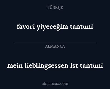 mein lieblingsessen ist tantuni - favori yiyeceğim tantuni