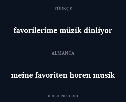 meine favoriten horen musik - favorilerime müzik dinliyor