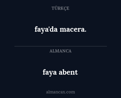 faya abent - faya'da macera.