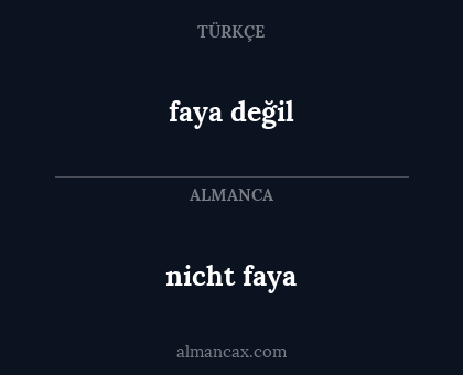 nicht faya - faya değil