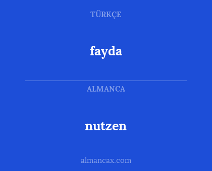 fayda - nutzen