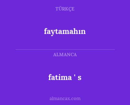 fatima ' s - faytamahın