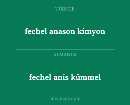 fechel anis kümmel - fechel anason kimyon