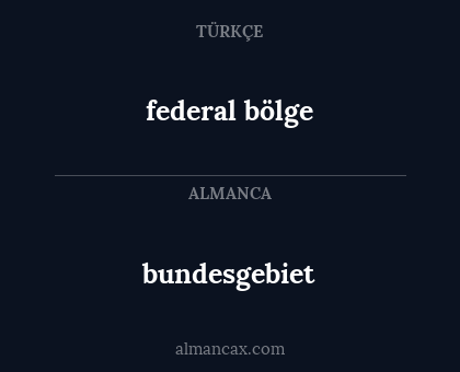 federal bölge - bundesgebiet