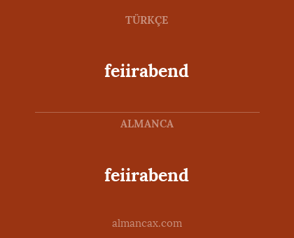 feiirabend - feiirabend