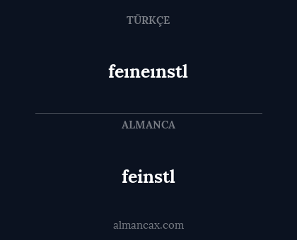 feinstl - feıneınstl